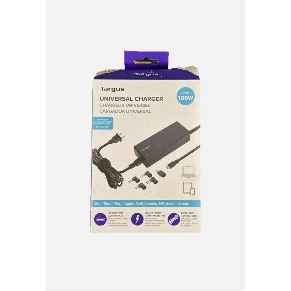 Targus APA108US 100W Universal Laptop Charger AC Adapter w/ Tips Open Box